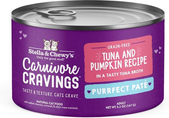 Stella & Chewy's Carnivore Cravings Purrfect Pate Tuna & Pumpkin Pate Recipe in Broth Wet Cat Food