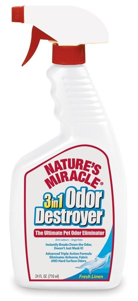 Natures Miracle 3In1 Odor Destroyer Fresh Linen Scent Trigger Spray for Dogs
