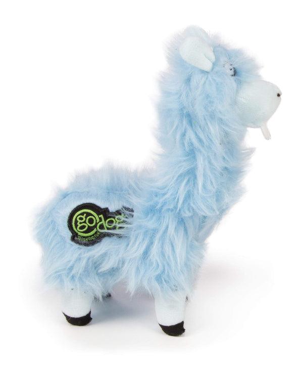 goDog Blue Buck Tooth Llama with Chew Guard Technology Durable Plush Dog Toy