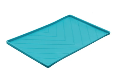 Messy Mutts Silicone Non-Slip Dog Bowl Mat Blue