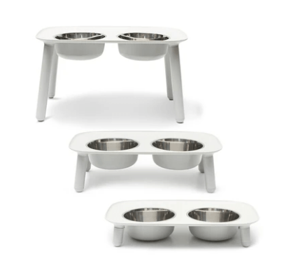 Messy Mutts Elevated Double Feeder With Stainless Dog Bowls