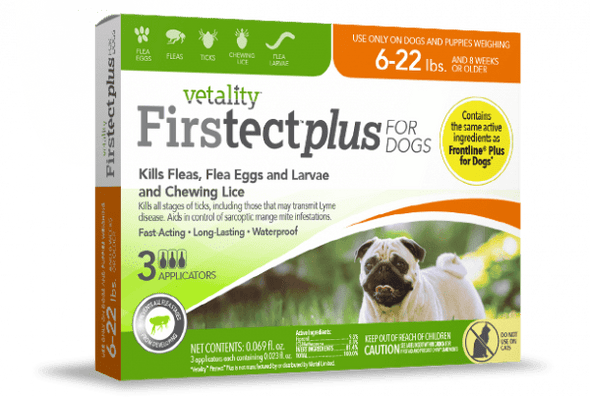 Vetality Firstect Plus Monthly Topical Flea and Tick Treatment for Small Dogs