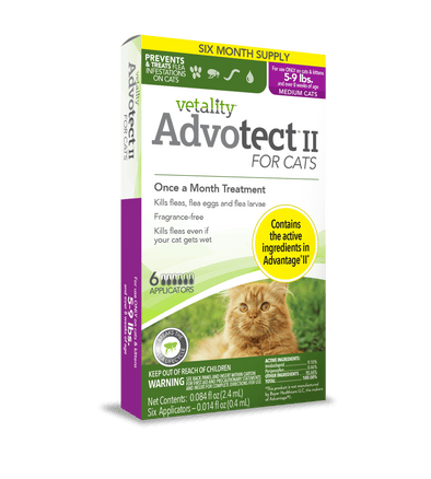 Vetality Advotect II Monthly Topical Flea and Tick Treatment for Medium Cats