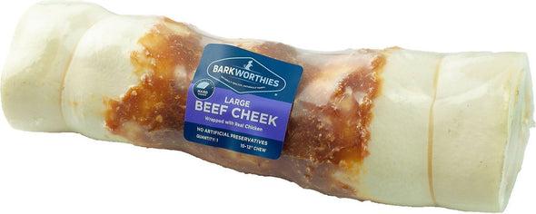 Barkworthies Large Beef Cheek Wrap Bone for Dogs