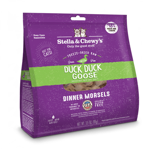 Stella & Chewy's Duck Duck Goose Grain Free Dinner Morsels Freeze Dried Raw Cat Food