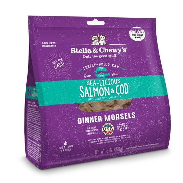 Stella & Chewy's Sea-Licious Salmon & Cod Dinner Morsels Grain Free Freeze Dried Raw Cat Food