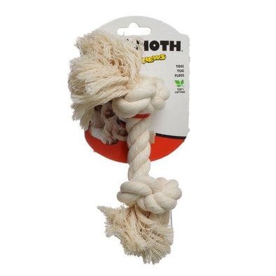 Mammoth Flossy Chews Rope Bone Tug Toy for Dogs White