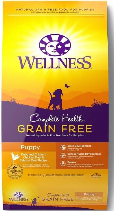 Wellness Complete Health Grain Free Puppy Deboned Chicken, Chicken Meal and Salmon Meal Recipe Dry Dog Food