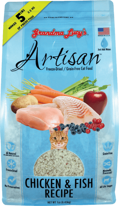 Grandma Lucy's Artisan Grain-Free  Chicken and Fish Freeze-Dried Cat Food