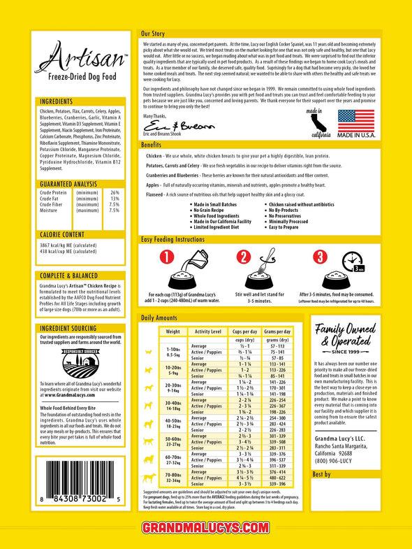 Grandma Lucy's Artisan Grain Free Chicken Freeze Dried Dog Food
