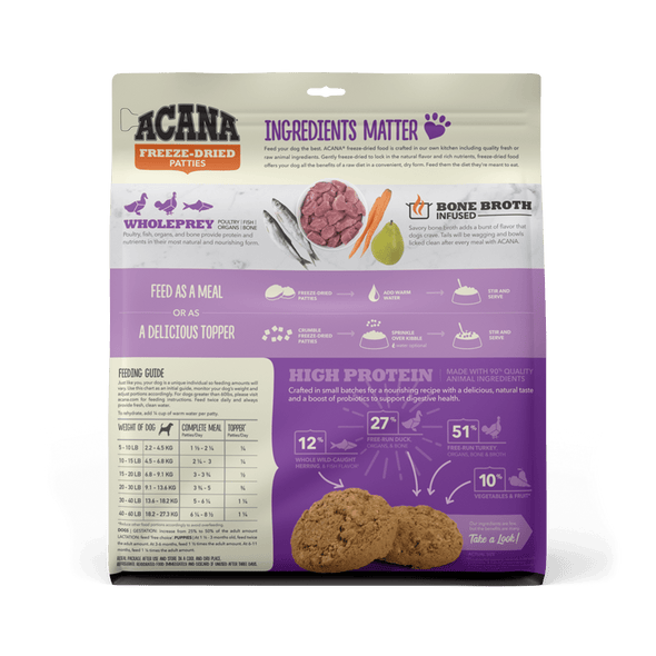 Acana Freeze-Dried Food Duck Recipe Patties for Dogs