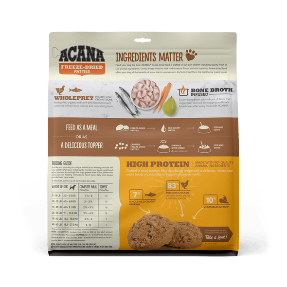 Acana Freeze-Dried Food Free-Run Chicken Recipe Patties for Dogs