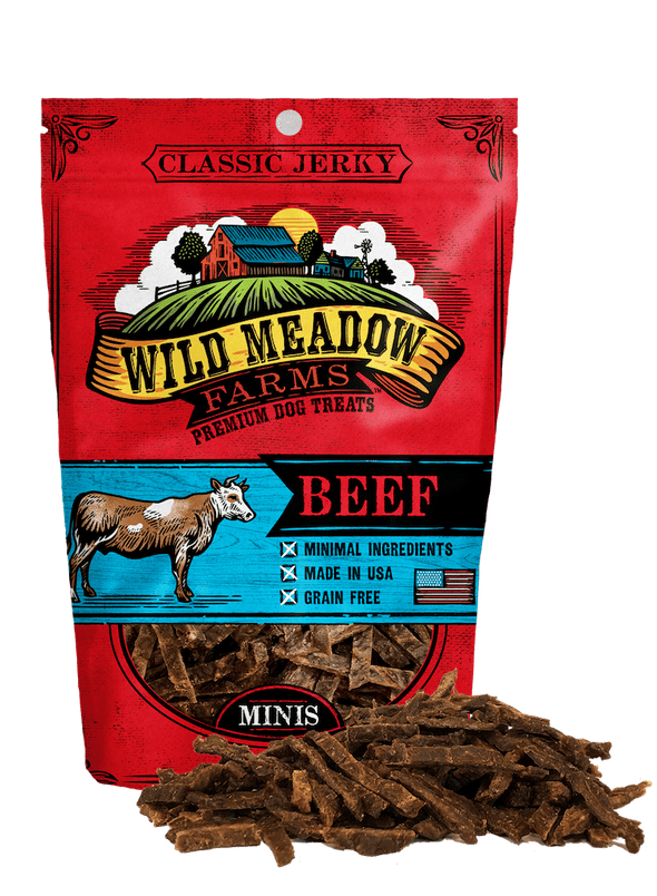 Wild Meadow Farms Classic Beef Jerky Minis Treats for Dogs
