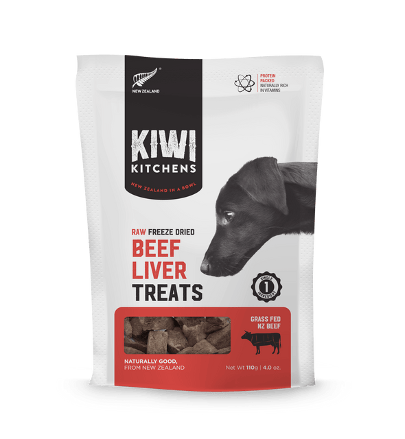 Kiwi Kitchens Raw Freeze-Dried Beef Liver Treats for Dogs