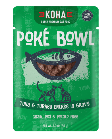 Koha Poké Bowl Tuna & Turkey Entrée in Gravy Wet Cat Food Pouch