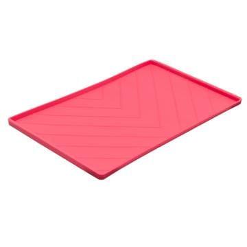 Messy Mutts Silicone Bowl Mat With Raised Edge  Red