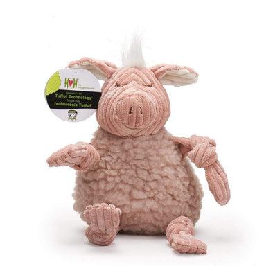 HuggleHounds Fleece Knot Pig Toy for Dogs