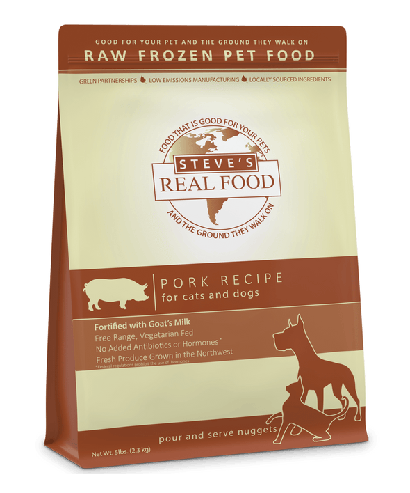 Steve's Real Food Raw Frozen Pork Diet Food for Dogs & Cats