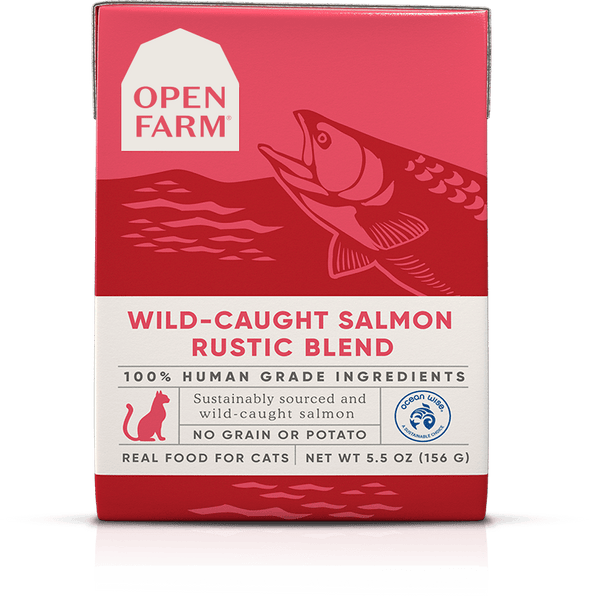 Open Farm Grain Free Wild Caught Salmon Recipe Rustic Blend Single Wet Cat Food
