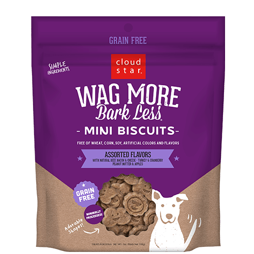 Cloud Star Wag More Bark Less Oven Baked Mini-Biscuits Assorted