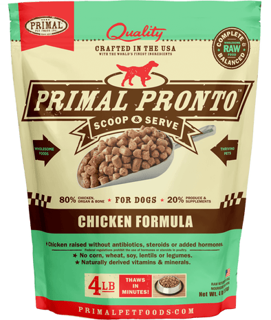 Primal Pronto Raw Frozen Chicken Formula For Dogs